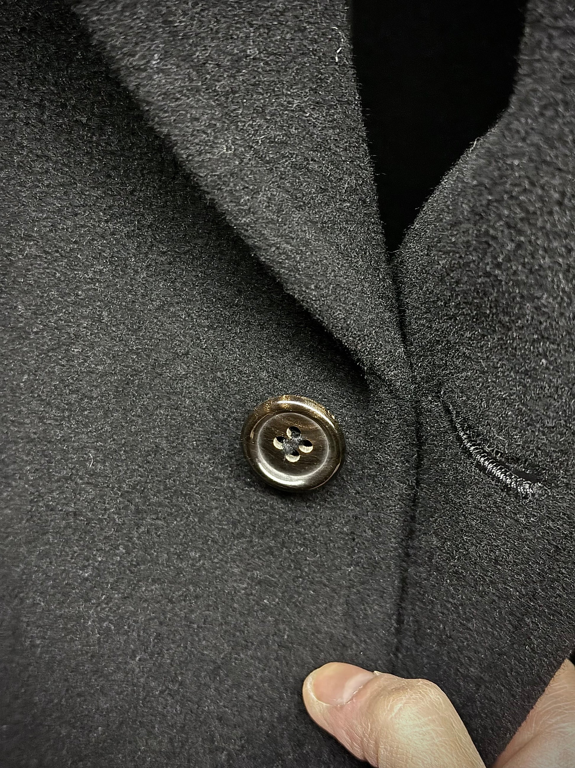 COMME des GARÇONS Late 80s Asymmetric Wool Victorian Tailcoat detail | DRIEW GARMENTS