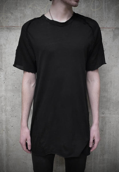DAMIR DOMA 2010s Distressed Raglan Mesh Sleeve T-shirt