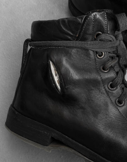Carol Christian Poell ‘AM/2648T CUL-PTC/10’ Object-dyed Horse Leather Titanium Prosthetic Tank Sole Work Boots