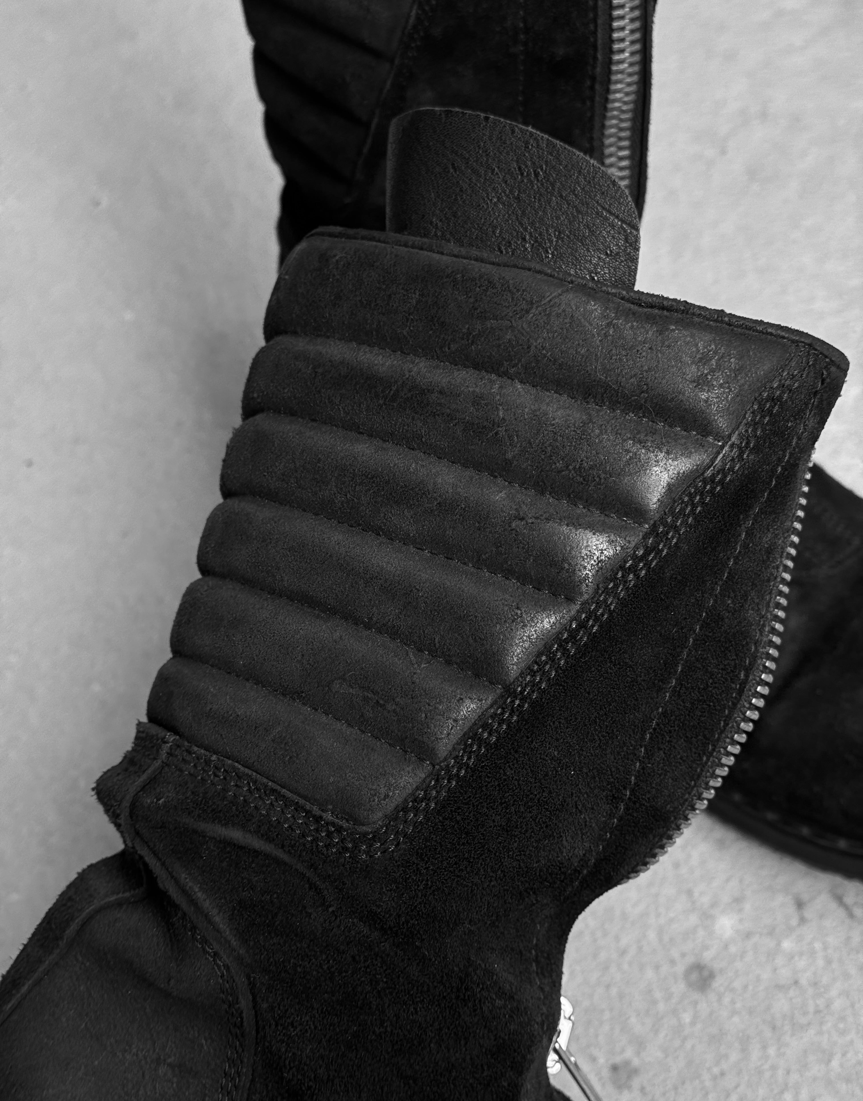 Rick Owens AW11 “LIMO” Suede Leather Mohawk Basket Creeper Boots