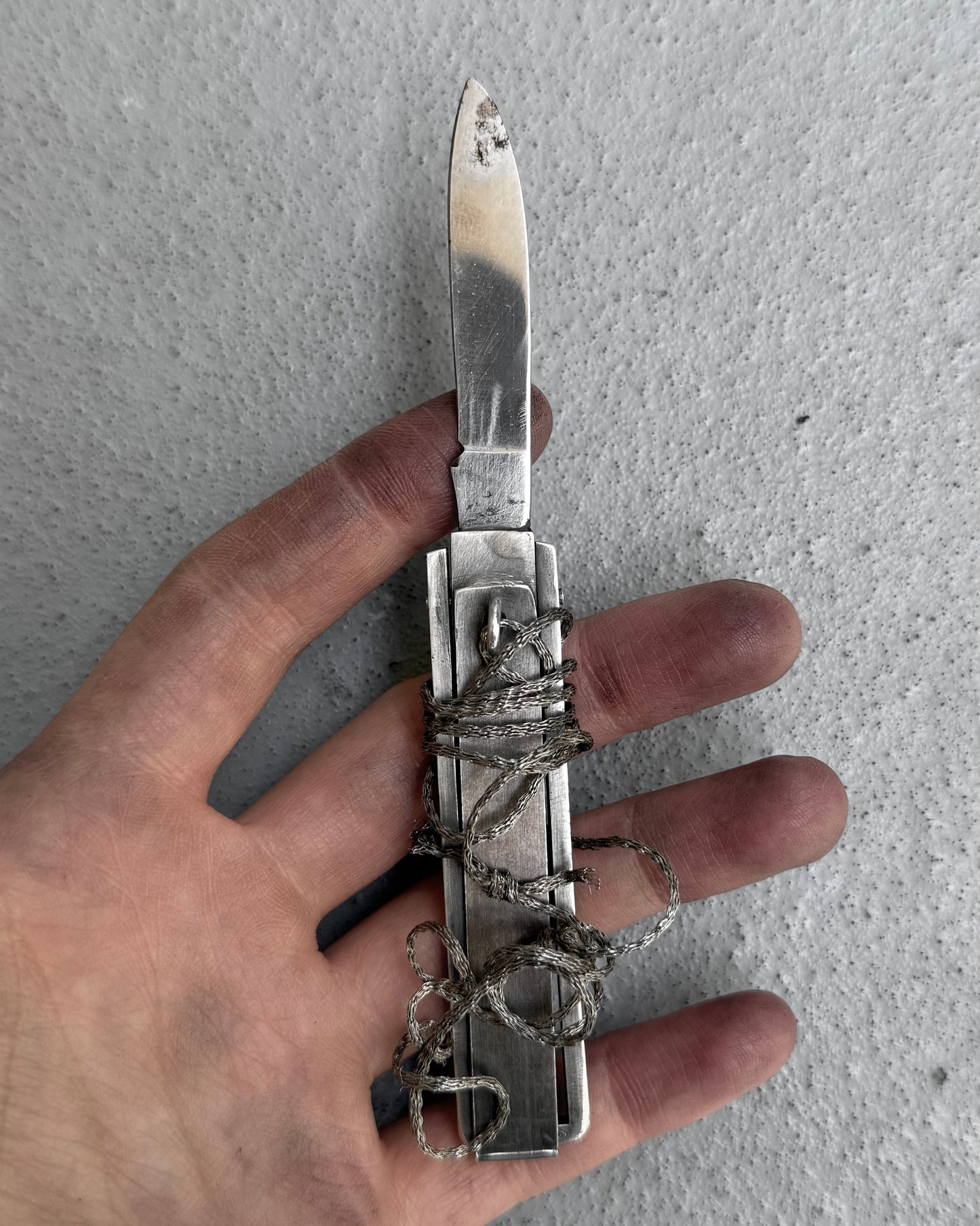 Carol Christian Poell 'MM2494' Silver Trapeze Knife Chain Necklace
