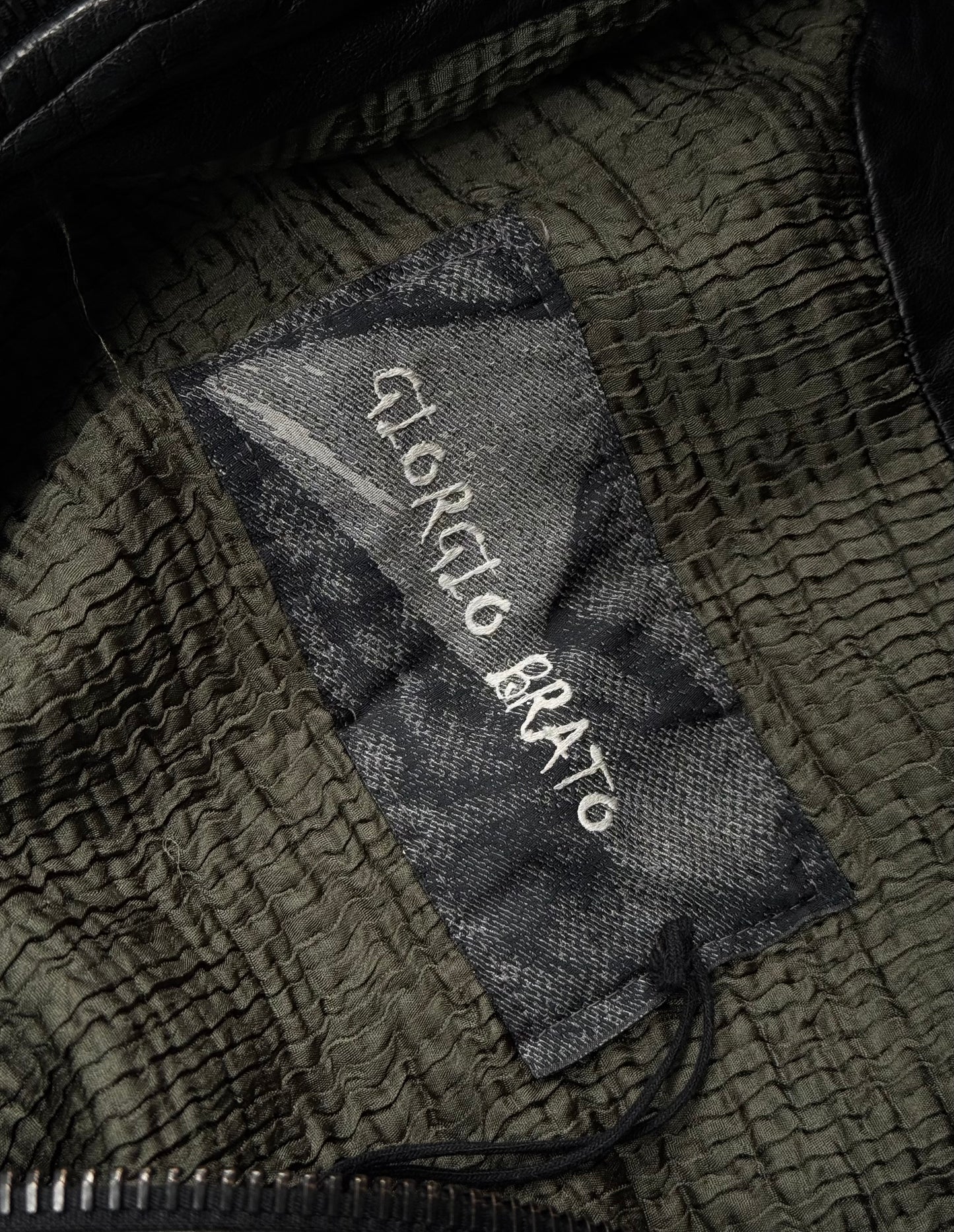 Giorgio Brato Early 00s Sheepskin Leather Multi-pockets Rider Jacket