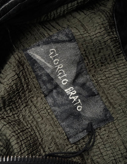Giorgio Brato Early 00s Sheepskin Leather Multi-pockets Rider Jacket