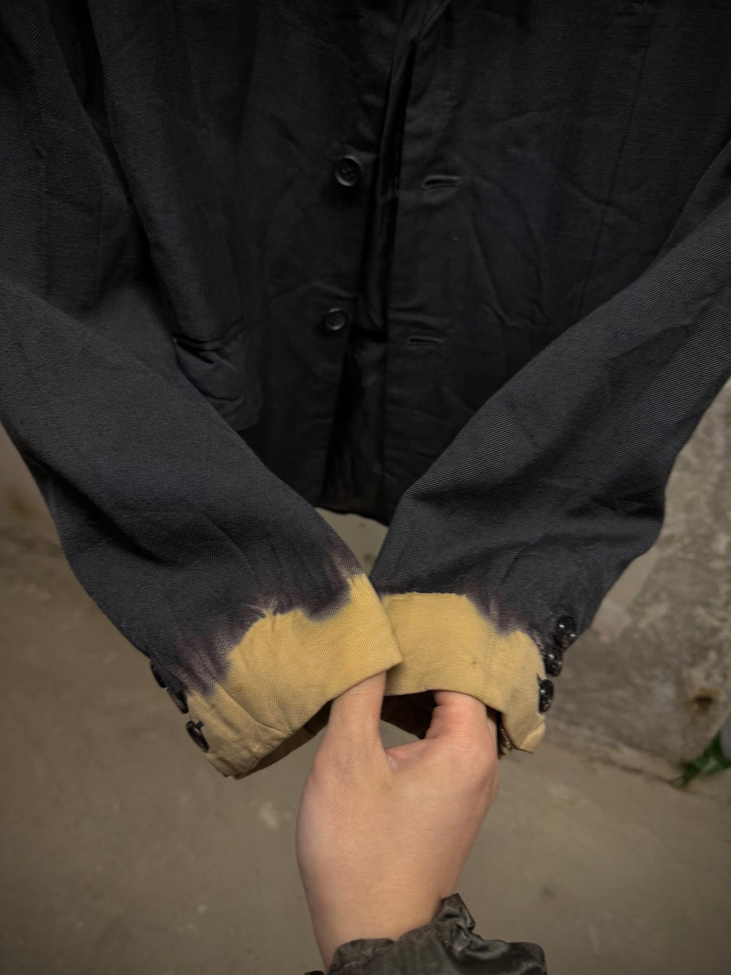 COMME des GARÇONS HOMME PLUS EVERGREEN AW08 Two Toned Bleached Wool Blazer
