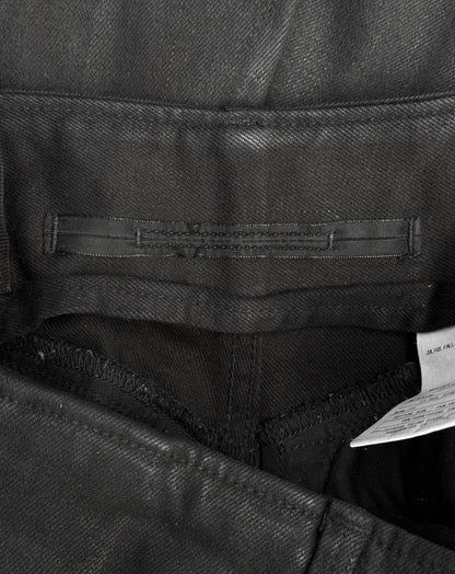 Julius_7 AW16-17 “beast;” Waxed Geometry Paneling Cut Skinny Denim