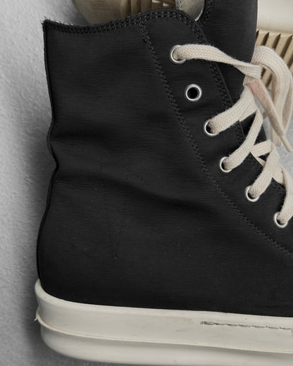 Rick Owens DRKSHDW AW23 “LUXOR” Pentagram Embroidered Nylon Canvas Ramones Sneakers