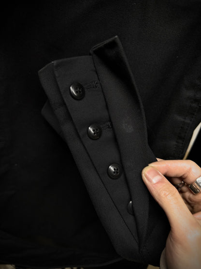 Rick Owens SS14 "VICIOUS" Faux Leather Cut-Out Cotton Trench Coat detail | DRIEW GARMENTS