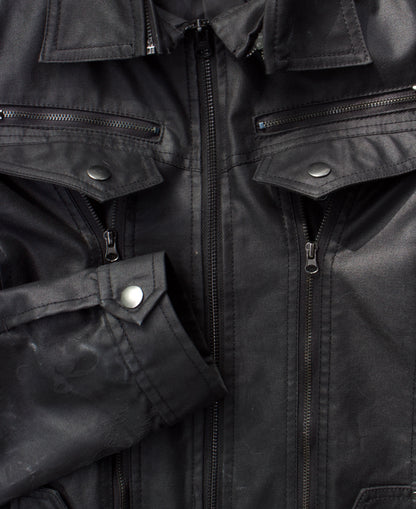 Semantic Design Early 00s Waxed Cotton Multi-zip Rider Jacket