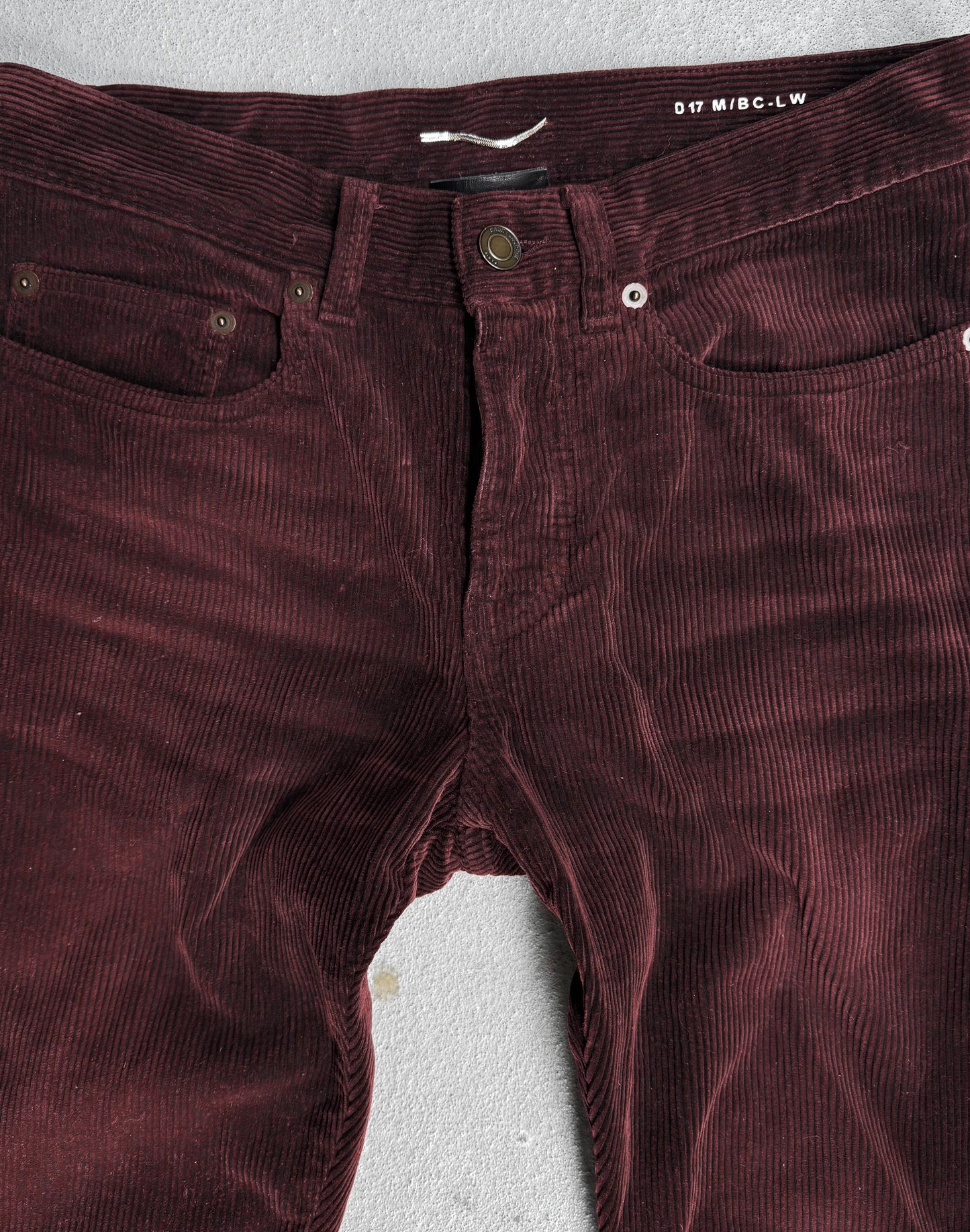 Saint Laurent Paris SS18 ‘D17’ Red Corduroy Bootcut Flare Pants