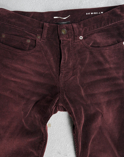 Saint Laurent Paris SS18 ‘D17’ Red Corduroy Bootcut Flare Pants
