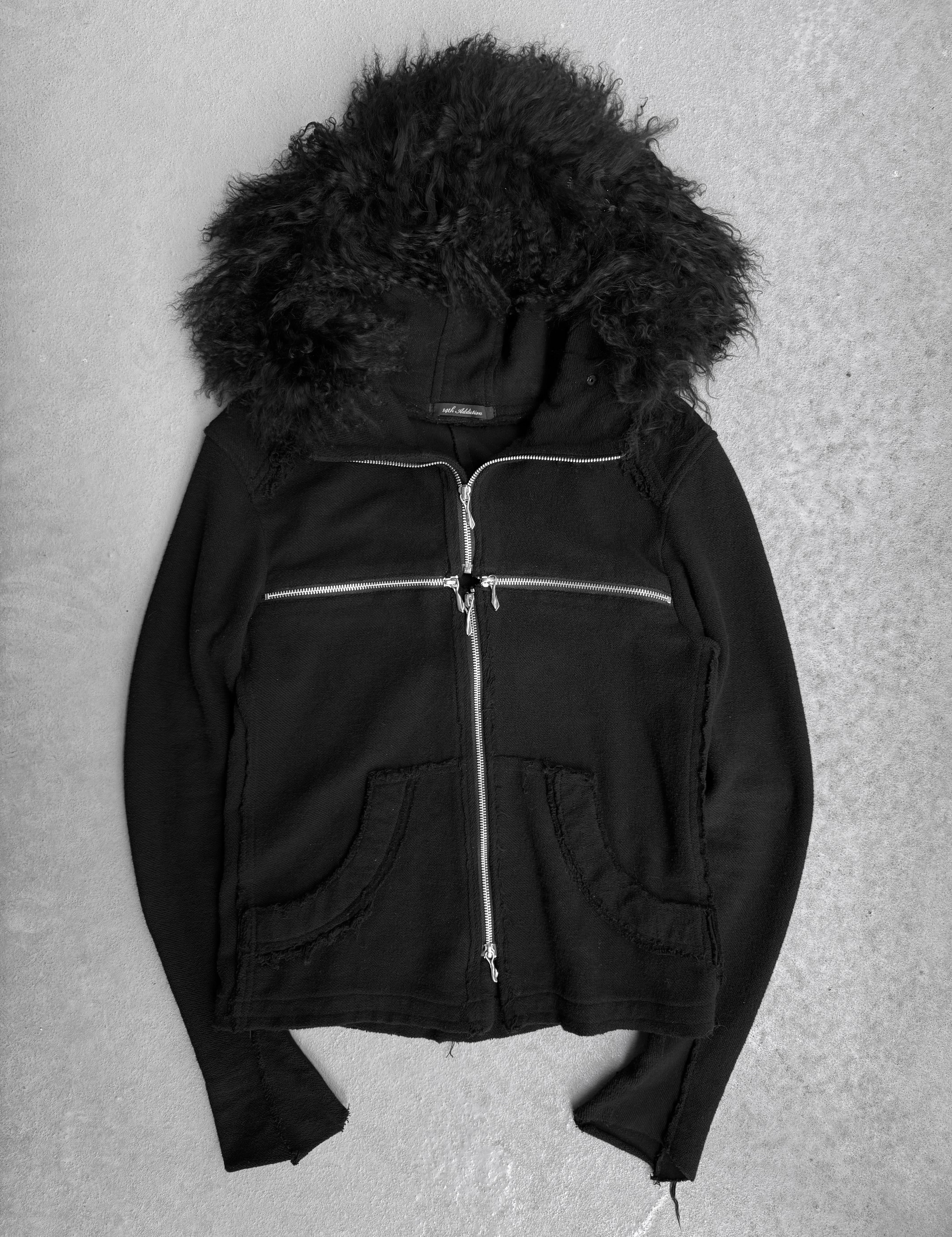 14thAddiction Black Fur Custom French Terry Cross-zip Hoodie – DRIEW