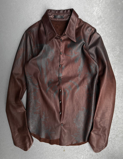 IfSixWasNine 'SHIRT GYPSY-G.0. J/M' Foliage Print Horse Leather Shirt