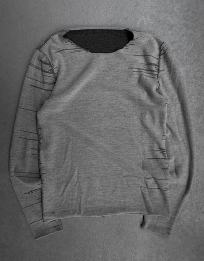 Label Under Construction Exposed Stitching Reversible Wool Knit Sweater