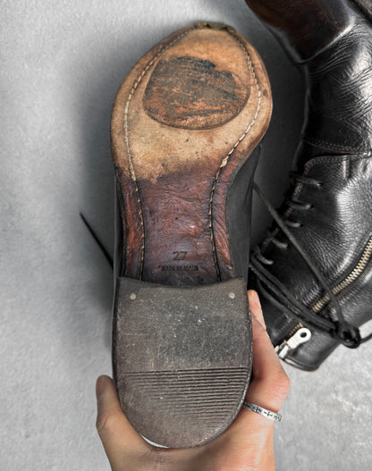 MiharaYasuhiro SS08 Distressed Leather Cap-Toe Military Heel Boots