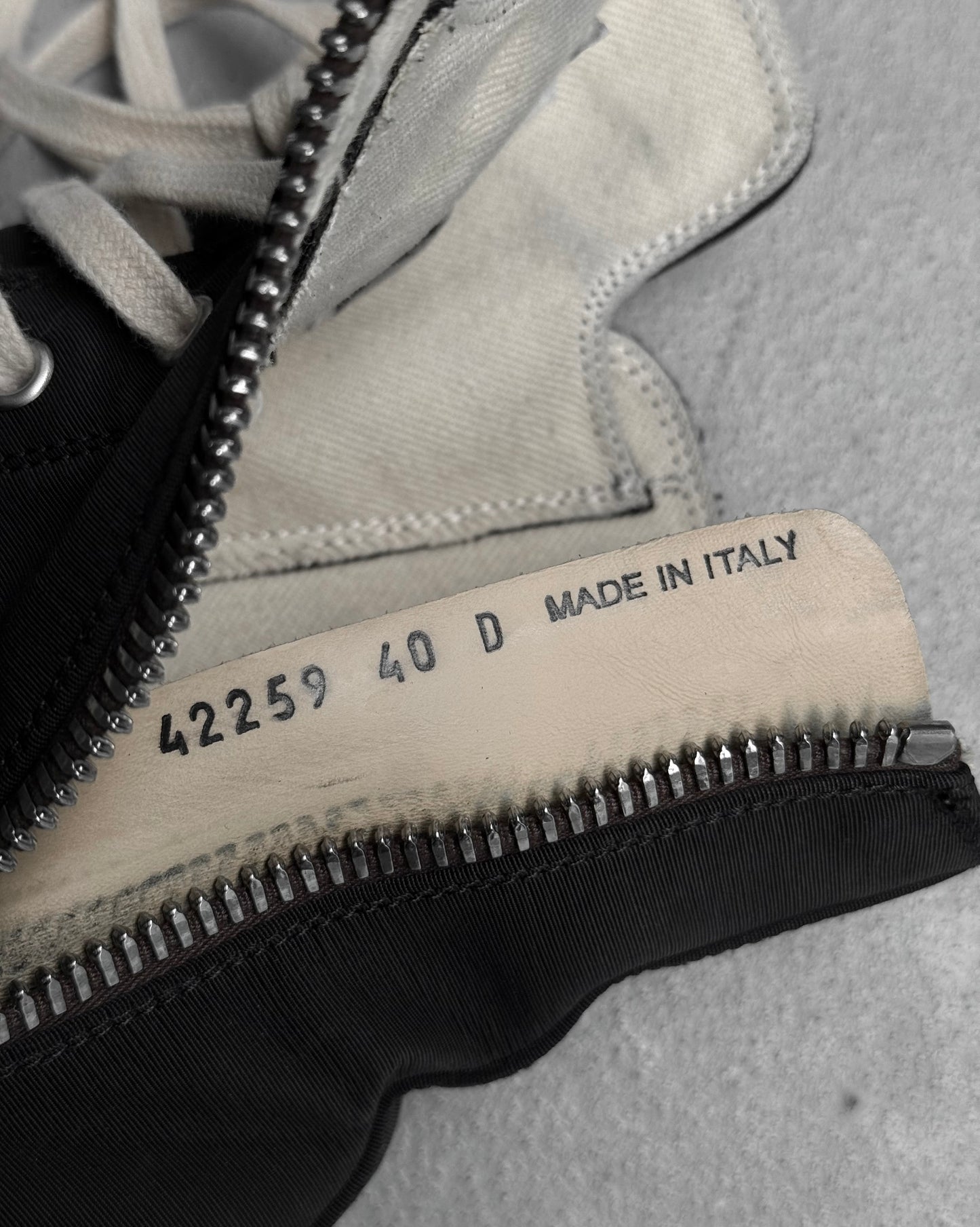 Rick Owens DRKSHDW AW23 “LUXOR” Pentagram Embroidered Nylon Canvas Ramones Sneakers