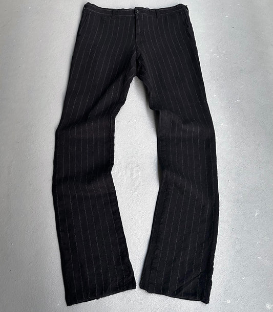 COMME des GARÇONS HOMME AW07 Boiled Wool Pinstripe Bootcut Trousers