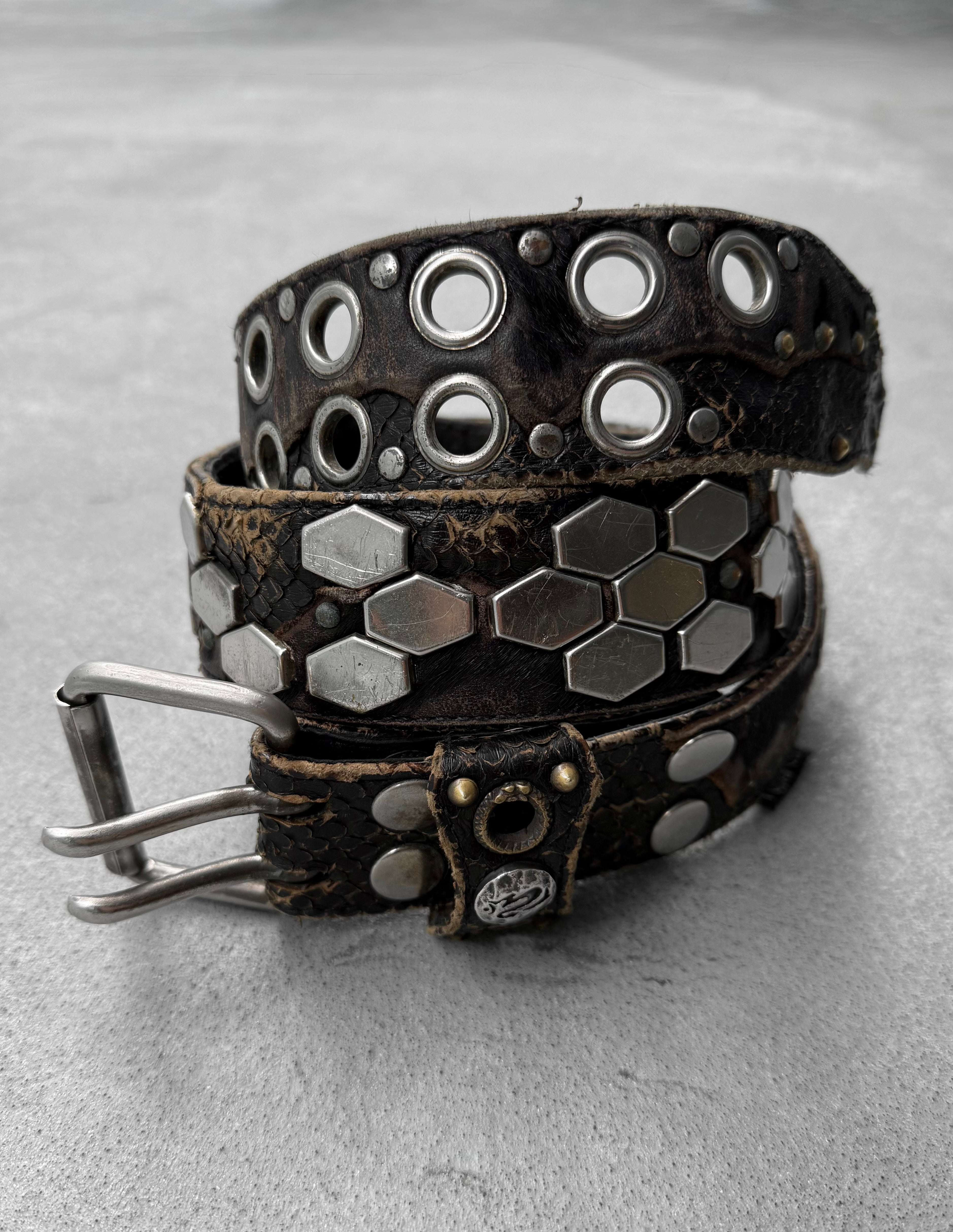 KMRii Early 00s Scar-stitch Honeycomb Leather Belt – DRIEW