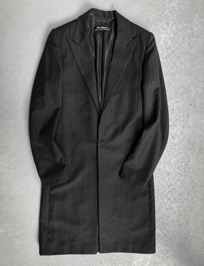 RAF SIMONS AW98-99 “Radioactivity” Satan Lapels Wool Pinstripe Long Coat