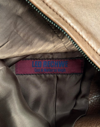 LED RECHWE Early 00s Horse Leather Single Rider Jacket