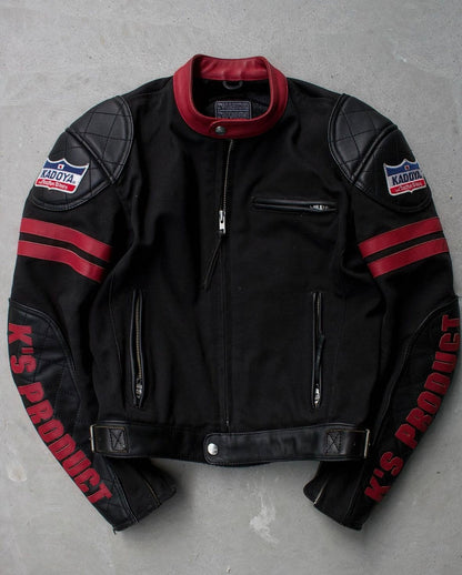 Kadoya K’s Leather Early 00s Cowhide Leather Padded Motorcycle Racing Jacket