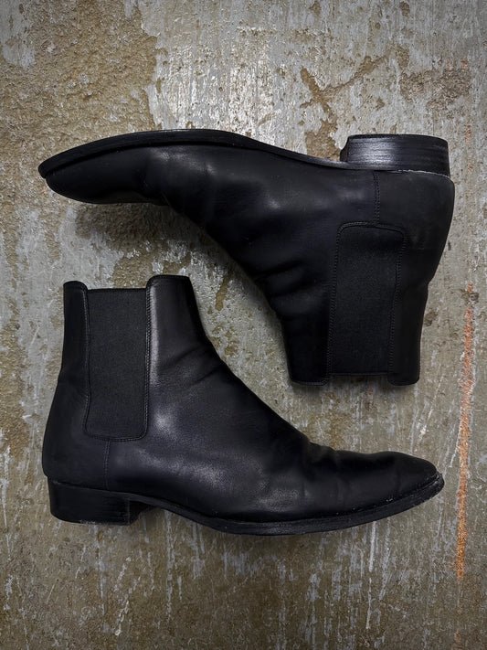 Saint Laurent Paris AW21 'Wyatt' Black Calf Leather Chelsea Boots