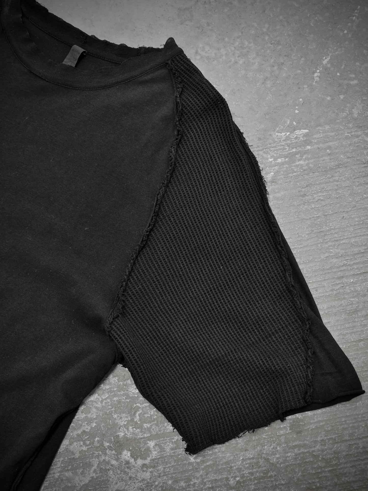 DAMIR DOMA 2010s Distressed Raglan Mesh Sleeve T-shirt