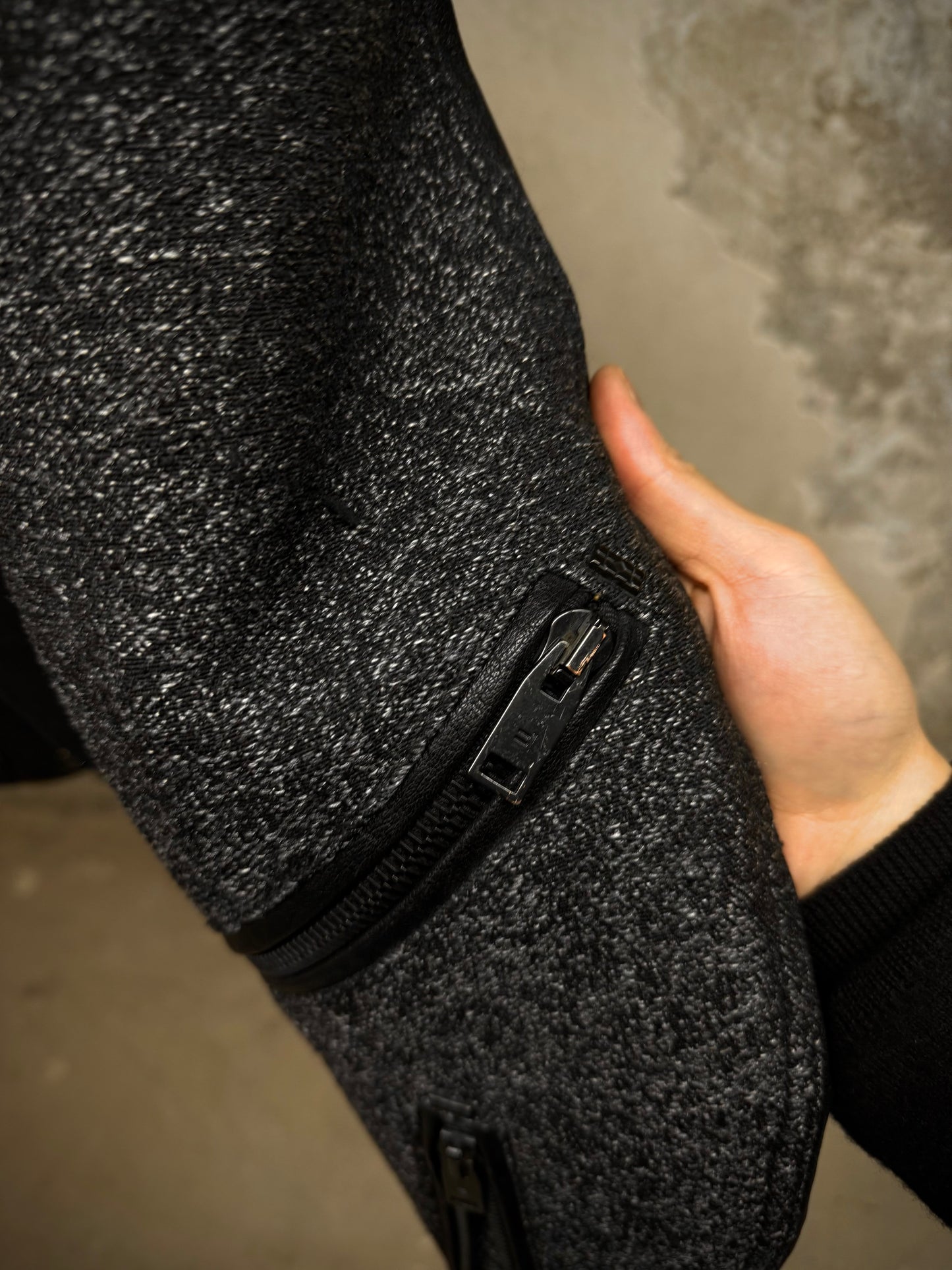 Balenciaga by Nicolas Ghesquière AW2012 Buffalo Leather Hybrid Rider Jacket detail | DRIEW GARMENTS