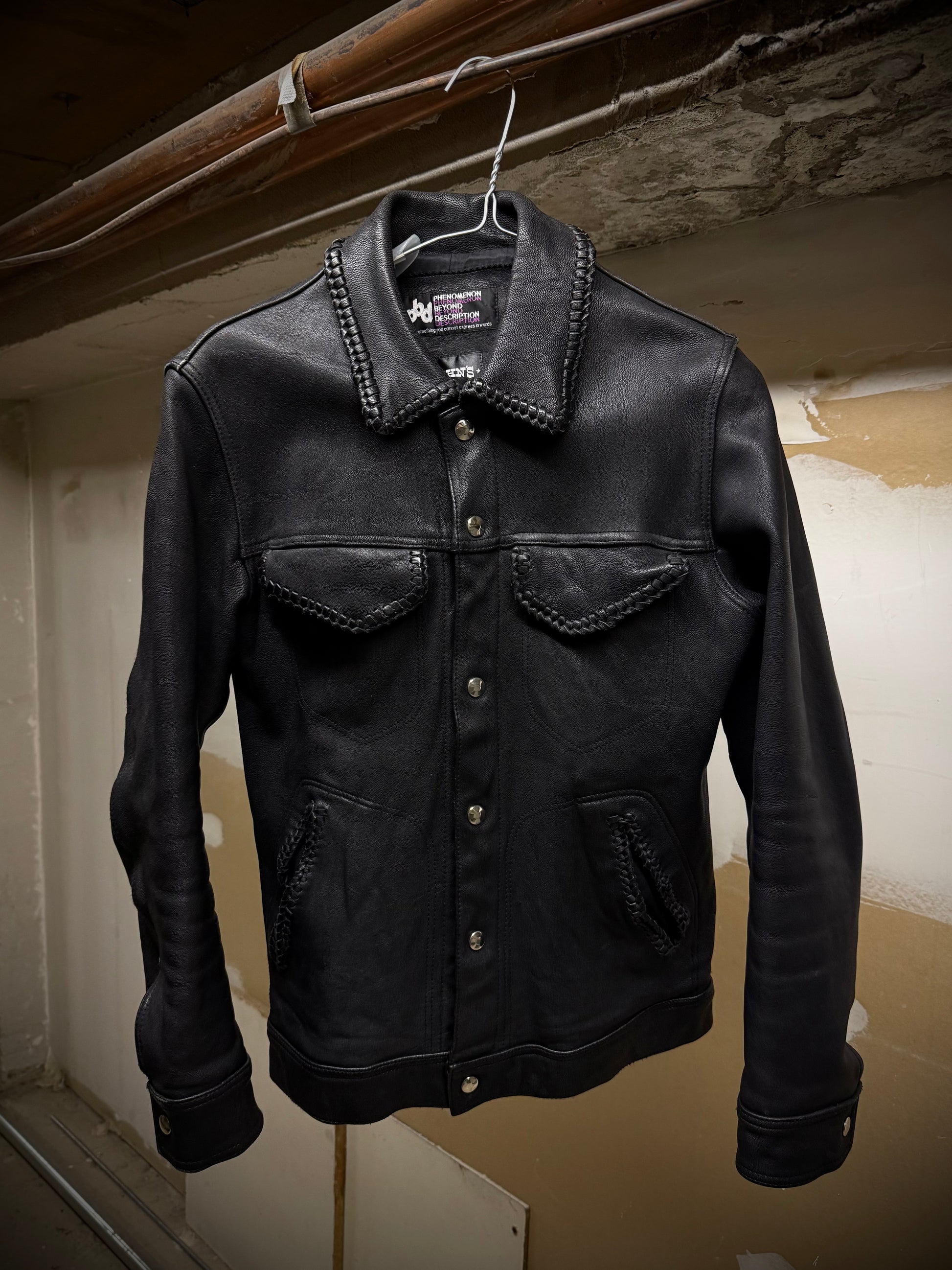 phenomenon beyond description x JOHN'S Braided Goatskin Leather Trucker Jacket | Archive Fashion Toronto