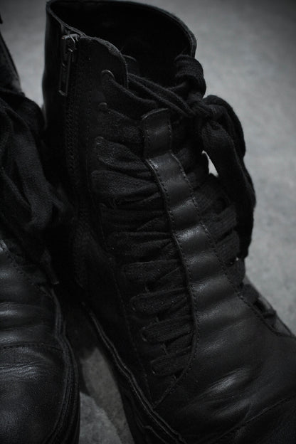 Ann Demeulemeester "Roccia" Black High-top Leather Sneakers