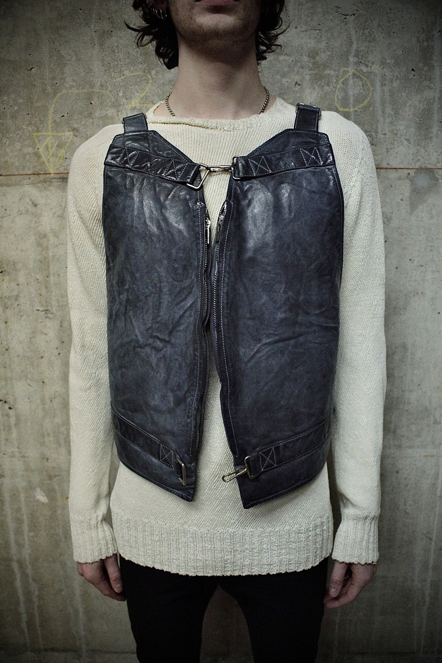 Carol Christian Poell 'VM/2423 ROOMS-PTC/29' Object-dyed Kangaroo Leather Parachute Vest Bag