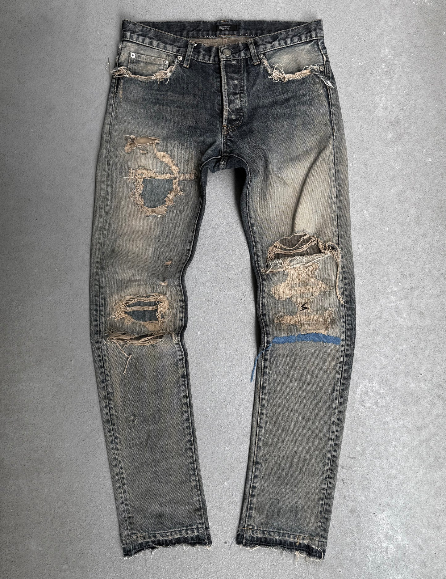 UNDERCOVER SS10 “Less but Better” Blue Yarn 68 Distressed Denim