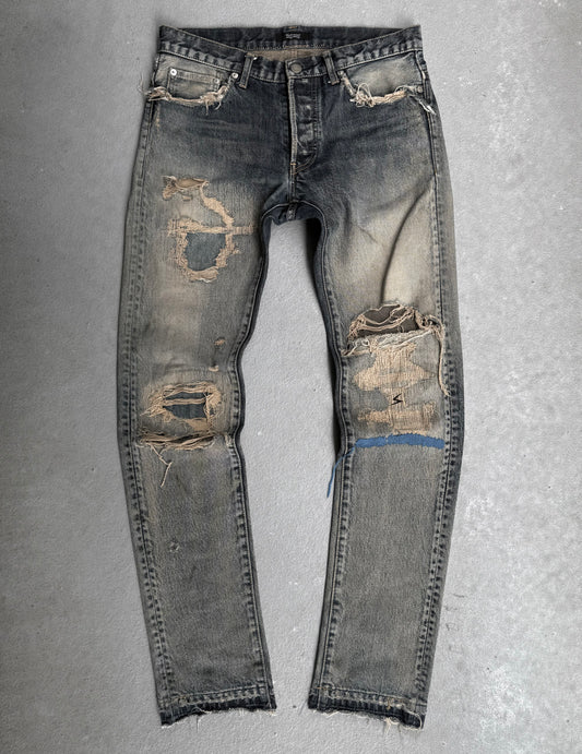 UNDERCOVER SS10 “Less but Better” Blue Yarn 68 Distressed Denim