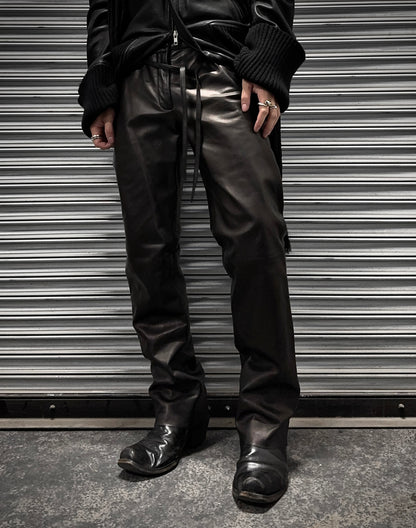 Ann Demeulemeester AW08 Lambskin Leather Bootcut Flare Pants
