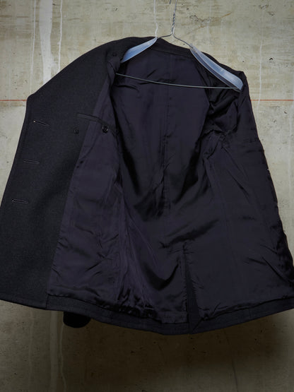 Lad Musician AW11 Charcoal Heavy Melton Wool Wide Collar Peacoat