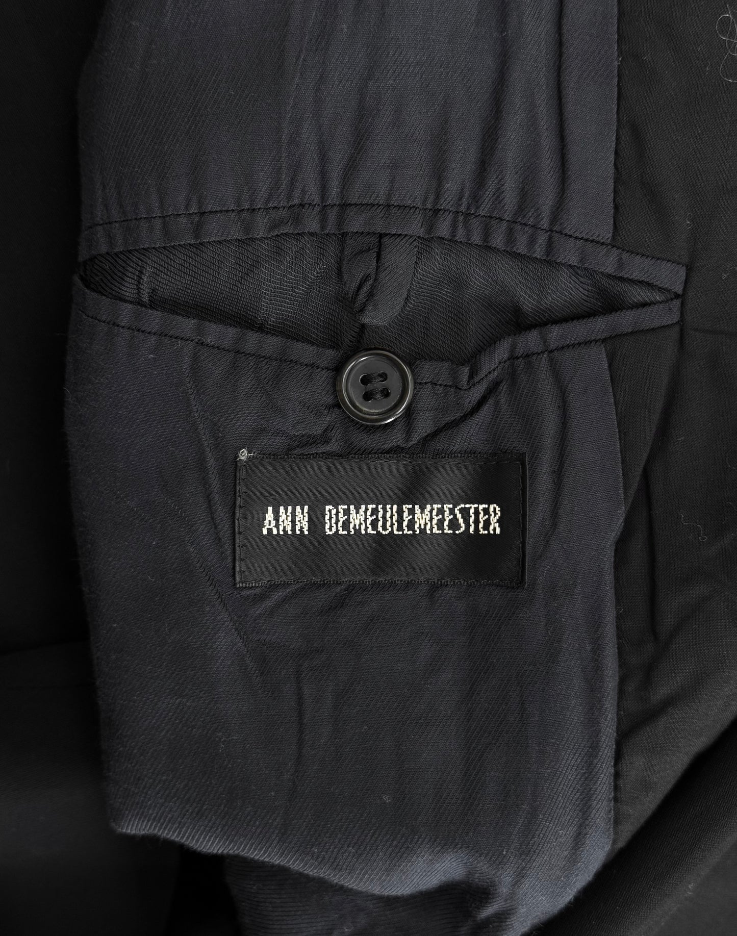 Ann Demeulemeester Early 00s Oversized Fraying Button Blazer