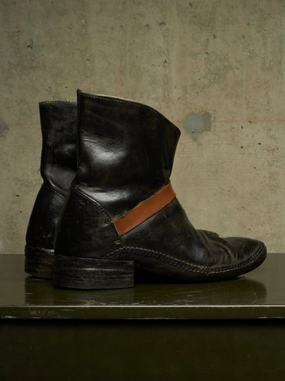 Carol Christian Poell SS08 "Off-Scene" 'AM/2411 BUC-PTC/1' Horse Leather Rubber Band Boots
