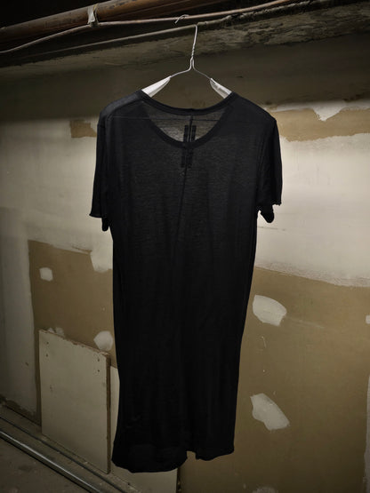 Rick Owens AW16 "MASTODON" Black Sheer Longline Level T-shirt detail | DRIEW GARMENTS