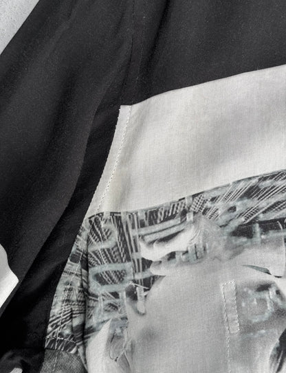 Yohji Yamamoto POUR HOMME BLACK Scandal AW18 Side Button Comic Print Long Shirt