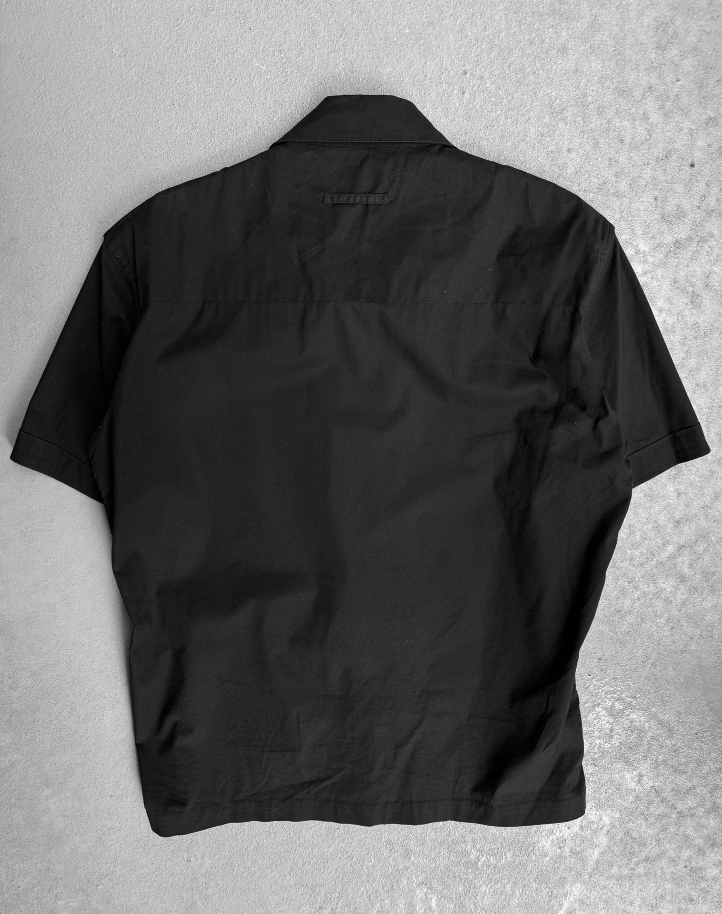 Jean-Paul GAULTIER Objet Early 00s Black Zip-up Short-sleeve Shirt