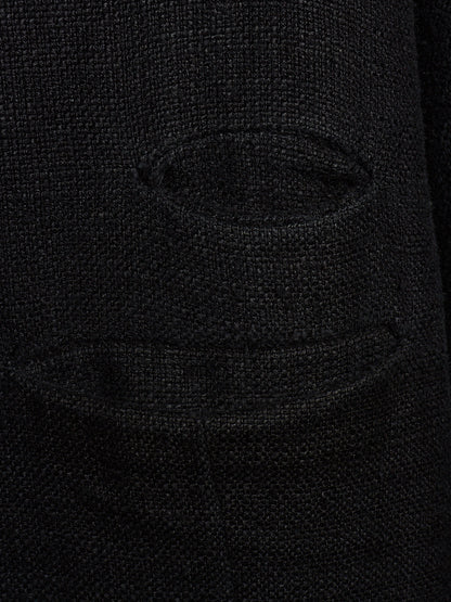 Aleksandr Manamïs 2010s Charcoal Grey Raw Silk Frayed Hem Coat