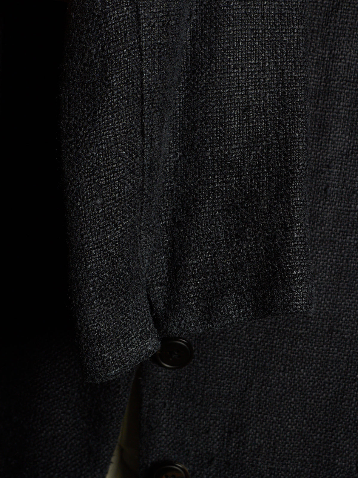 Aleksandr Manamïs 2010s Charcoal Grey Raw Silk Frayed Hem Coat