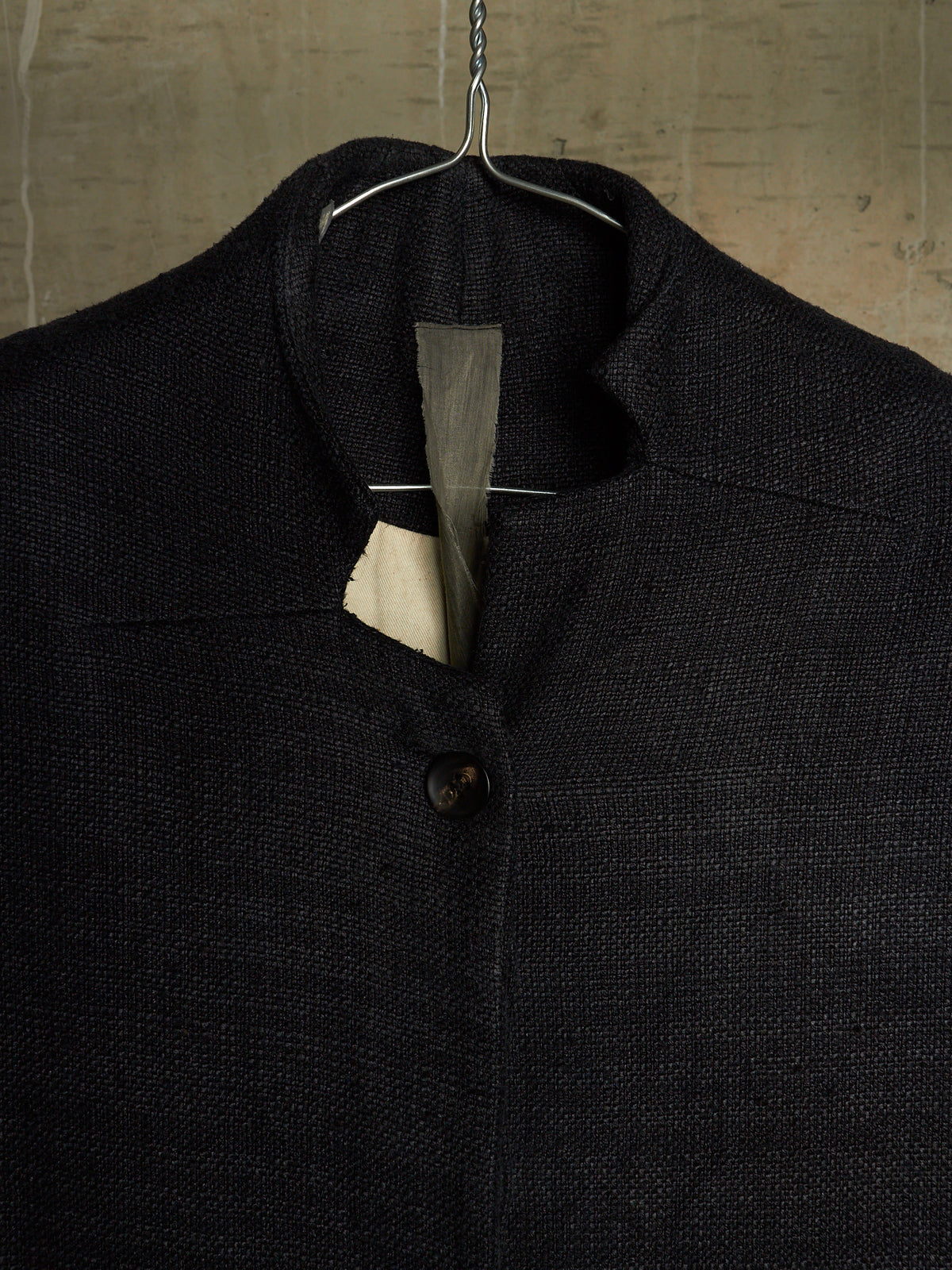Aleksandr Manamïs 2010s Charcoal Grey Raw Silk Frayed Hem Coat