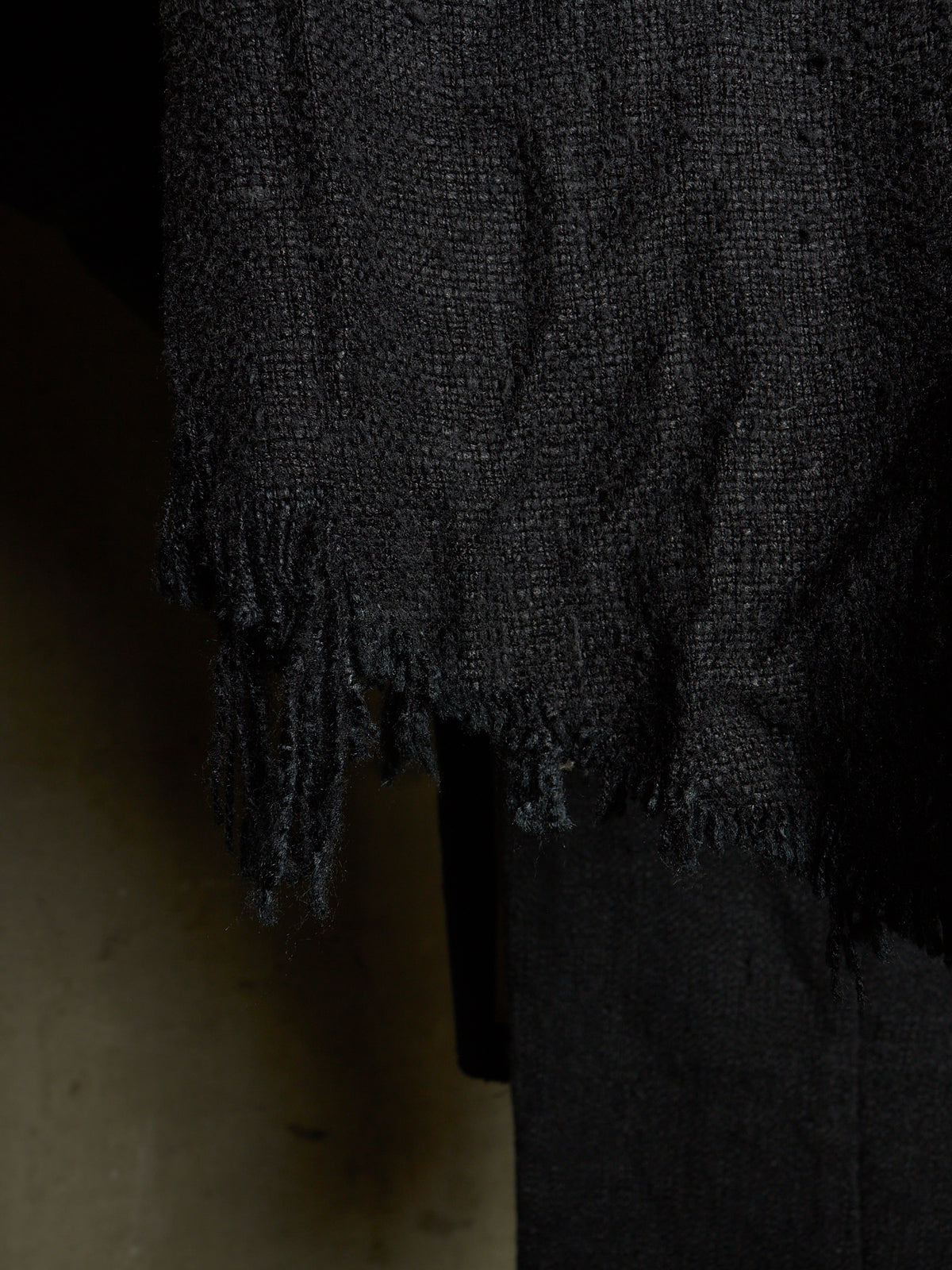 Aleksandr Manamïs 2010s Charcoal Grey Raw Silk Frayed Hem Coat