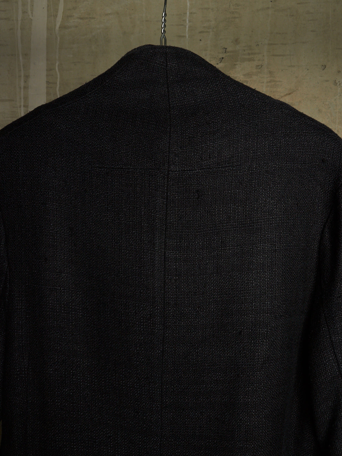 Aleksandr Manamïs 2010s Charcoal Grey Raw Silk Frayed Hem Coat