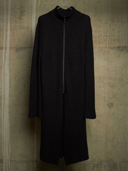 Ann Demeulemeester 2010s Alpaca Wool Zip Long Split Hem Cardigan