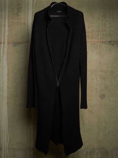 Ann Demeulemeester 2010s Alpaca Wool Zip Long Split Hem Cardigan