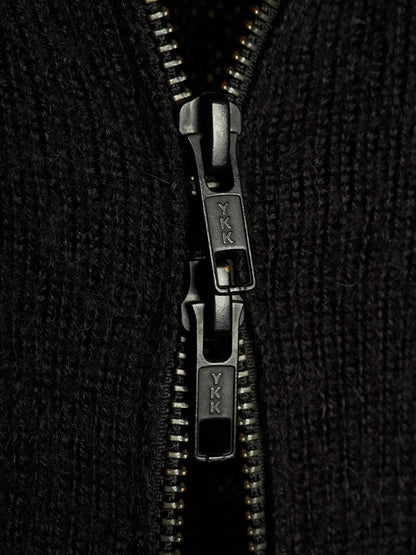 Ann Demeulemeester 2010s Alpaca Wool Zip Long Split Hem Cardigan