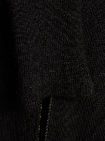 Ann Demeulemeester 2010s Alpaca Wool Zip Long Split Hem Cardigan