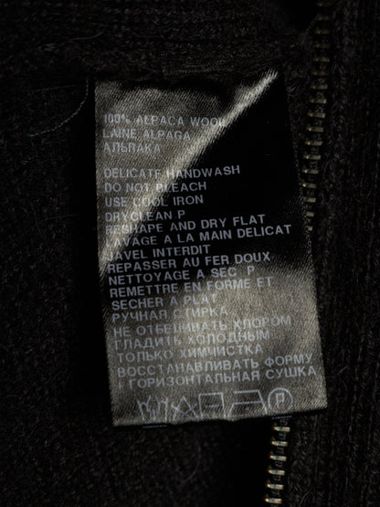 Ann Demeulemeester 2010s Alpaca Wool Zip Long Split Hem Cardigan