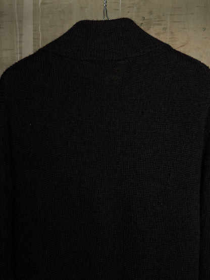 Ann Demeulemeester 2010s Alpaca Wool Zip Long Split Hem Cardigan